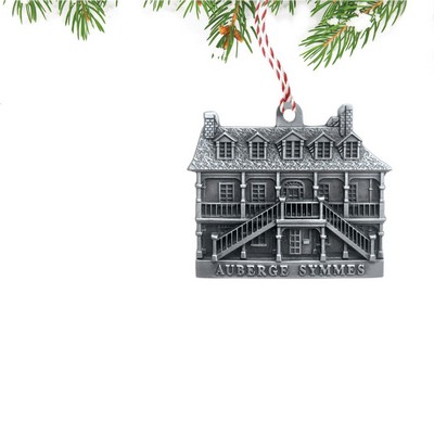 Custom Natural Pewter Christmas Ornament (3")